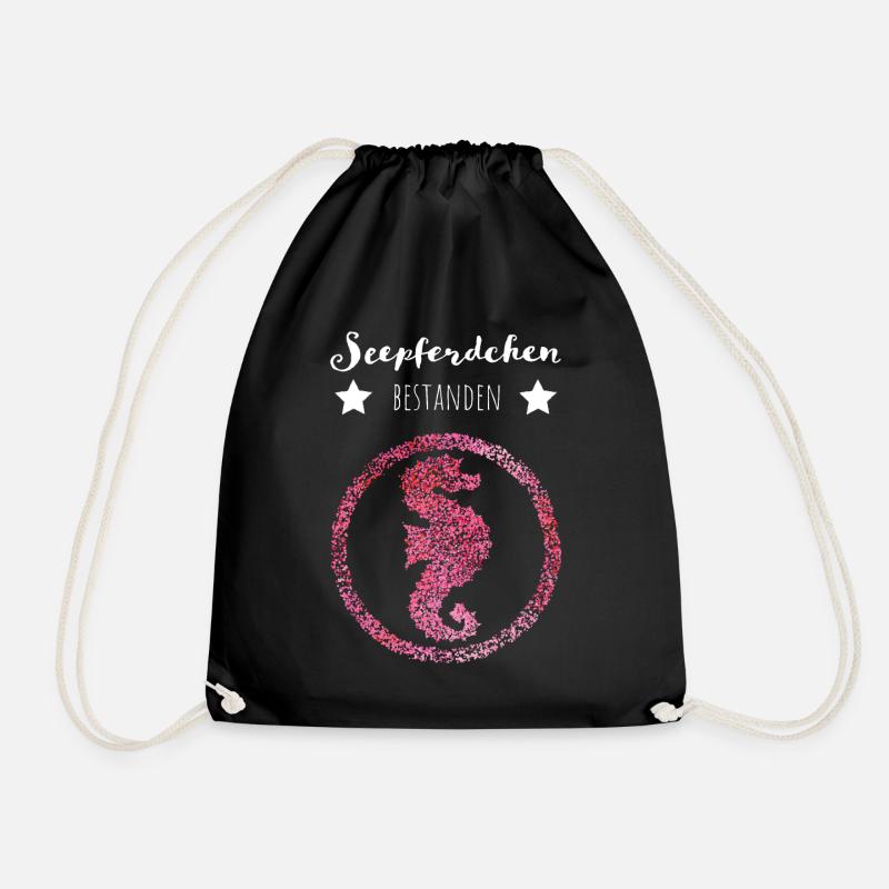 Seepferdchen Bestanden Abzeichen Geschenk - Turnbeutel - Schwarz