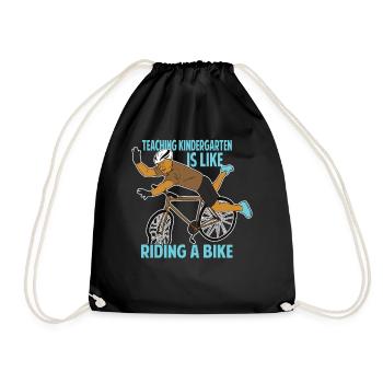 Teaching Kindergarten Is Like Riding A Bike - Funn - Drawstring Bag - black - Front