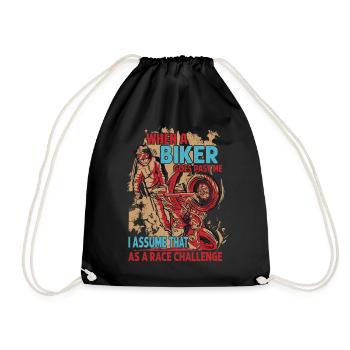 Quand un motard passe devant moi, je suppose que c’est une course - Sac de sport léger - noir - Devant
