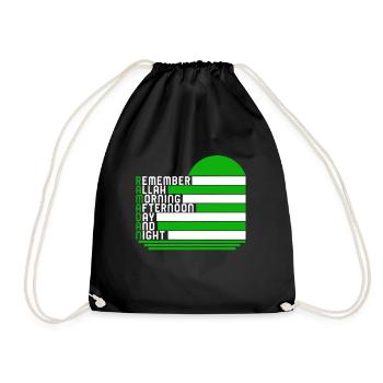 Ramadan Shirt, Muslim Day Night Praying Gift Tee, - Drawstring Bag - black - Front