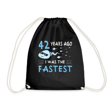 42 Years Ago I Was The Fastest 42. Geburtstag - Turnbeutel - Schwarz - Vorne