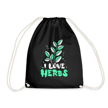J’adore les herbes herbes herbes aromatiques jardin d’herbes aromatiques - Sac de sport léger - noir - Devant