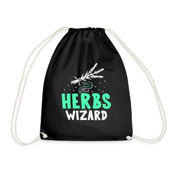 Herbs Magician Herb Herbology Herb Garden - Drawstring Bag - black - Front