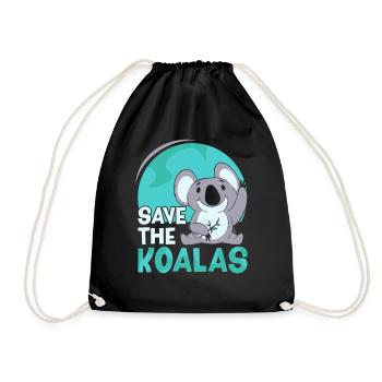 Save The Koalas Koala Animal Sweet Koala Bear - Drawstring Bag - black - Front