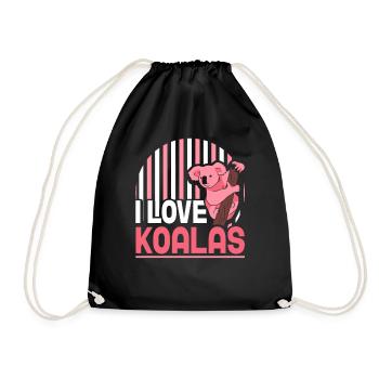 I Love Koalas Koala Bear Animal Koala Sweet - Drawstring Bag - black - Front