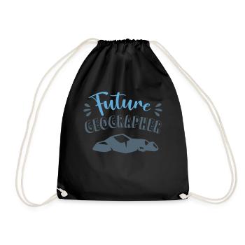 Future Geographer Profession Geographer Geography - Drawstring Bag - black - Front