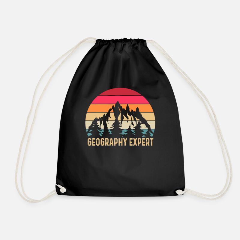 Geographie Experte Geograph Geographiestudent - Turnbeutel - Schwarz