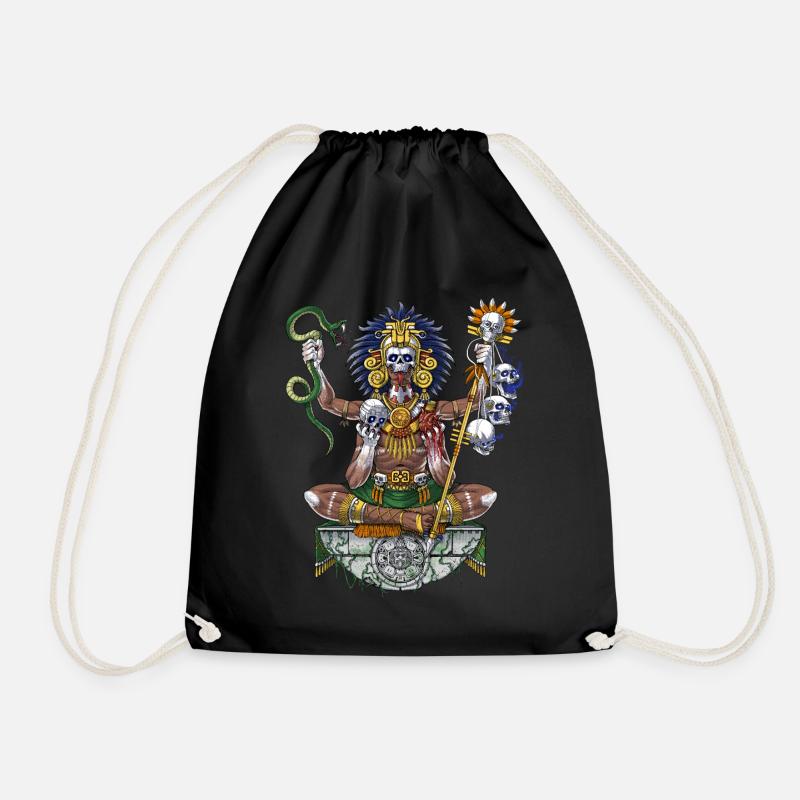 Aztec Warrior Shaman - Drawstring Bag - black