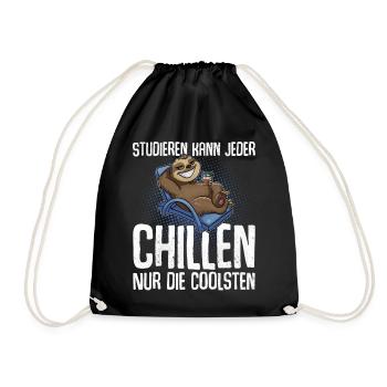 Studieren Kann Jeder Chillen Nur Die Coolsten - Turnbeutel - Schwarz - Vorne