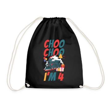 Steam Train Driver Trainspotting - Drawstring Bag - black - Front