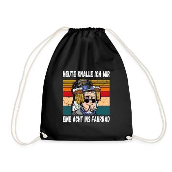 Heute Knalle ich mir eine Acht ins Fahrrad Witzig - Turnbeutel - Schwarz - Vorne