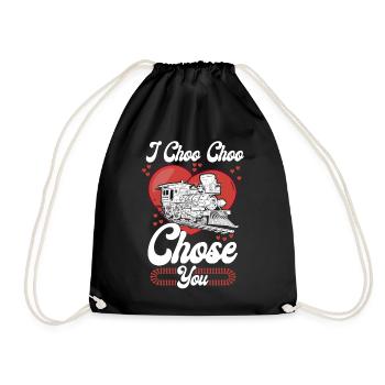 Steam Train Driver Trainspotting - Drawstring Bag - black - Front