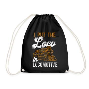 Steam Train Driver Trainspotting - Drawstring Bag - black - Front