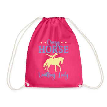 Crazy Horse Vaulting Lady Horse Riding - Turnbeutel - Fuchsia - Vorne