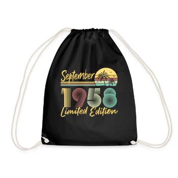 Septembre 1958 Cadeau d’anniversaire en édition limitée - Sac de sport léger - noir - Devant