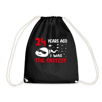 24 Years Ago I Was The Fastest 24. Geburtstag - Turnbeutel - Schwarz - Vorne
