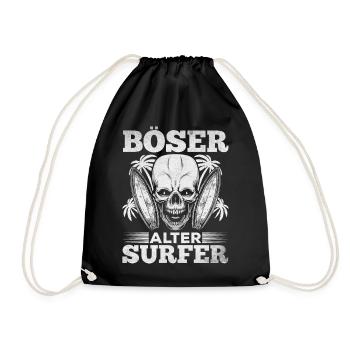 Wassersport Surfbrett Surfer Surfing Böser Alter - Turnbeutel - Schwarz - Vorne
