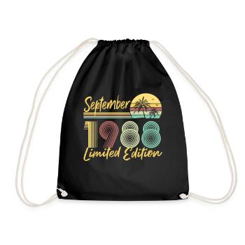 Septembre 1988 Cadeau d’anniversaire en édition limitée - Sac de sport léger - noir - Devant