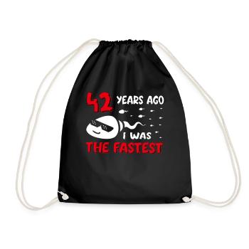 42 Years Ago I Was The Fastest 42. Geburtstag - Turnbeutel - Schwarz - Vorne