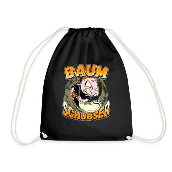 Baumschubser Forstwirt Geschenk Holzfäller - Turnbeutel - Schwarz - Vorne