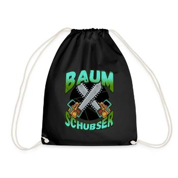 Baumschubser Forstwirt Geschenk Holzfäller - Turnbeutel - Schwarz - Vorne