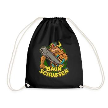 Baumschubser Forstwirt Geschenk Holzfäller - Turnbeutel - Schwarz - Vorne