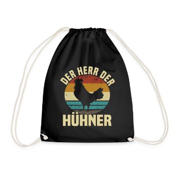 Der Herr Der Hühner - Turnbeutel - Schwarz - Vorne