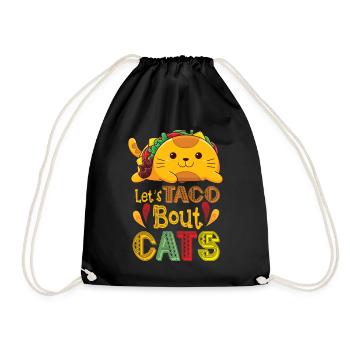 Let's Taco Bout Cats Catlover - Drawstring Bag - black - Front