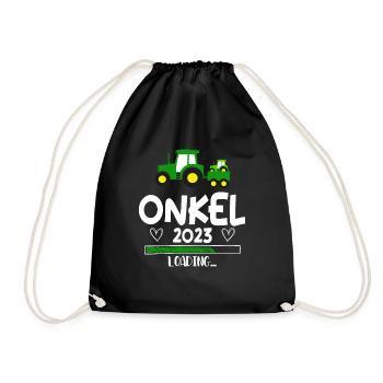 Onkel 2023 Loading Schwangerschaft - Turnbeutel - Schwarz - Vorne