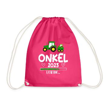 Onkel 2023 Loading Schwangerschaft - Turnbeutel - Fuchsia - Vorne