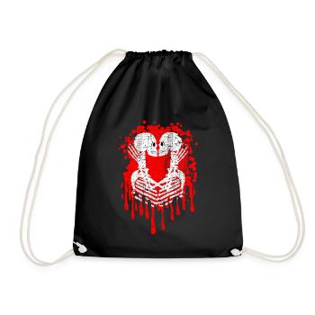 Squelette gothique tombant Amour votre tendre - Sac de sport léger - noir - Devant