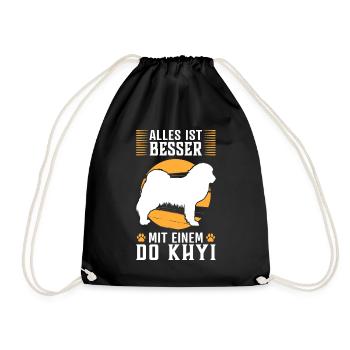Alles ist besser mit einem Do Khyi Tibetdogge - Turnbeutel - Schwarz - Vorne