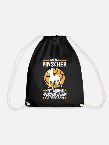 Zwergpinscher Hausaufgaben fressen Pinscher - Turnbeutel - Schwarz