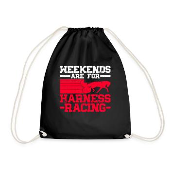Les week-ends sont pour les courses de trot - courses de chevaux - Sac de sport léger - noir - Devant