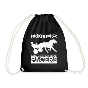 Les trotteurs sont meilleurs que les pacers - courses de chevaux - Sac de sport léger - noir - Devant