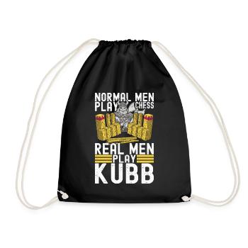 Kubb Wikinger Schach - Turnbeutel - Schwarz - Vorne
