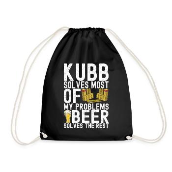 Kubb Wikinger Schach - Turnbeutel - Schwarz - Vorne