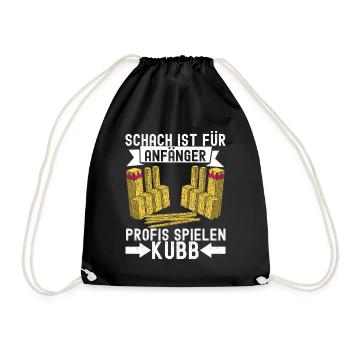 Kubb Wikinger Schach - Turnbeutel - Schwarz - Vorne