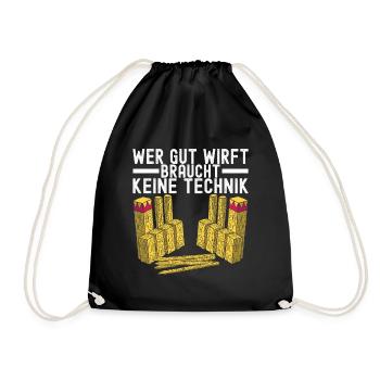 Kubb Wikinger Schach - Turnbeutel - Schwarz - Vorne