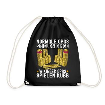 Kubb Wikinger Schach - Turnbeutel - Schwarz - Vorne