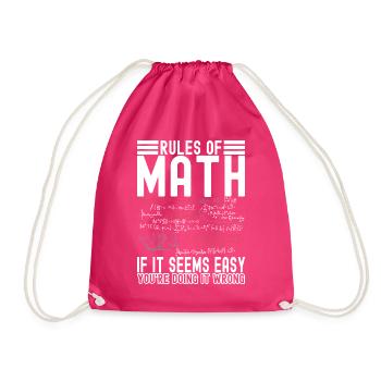 Math Teacher Mathematics - Drawstring Bag - fuchsia - Front