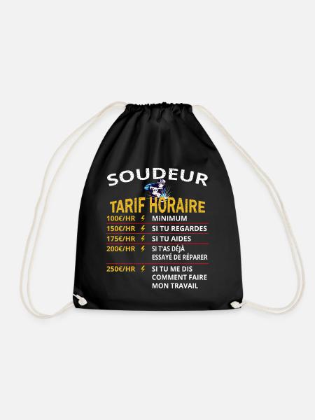 Tarif horaire soudeur cadeau pour soudeurs - Sac de sport léger - noir