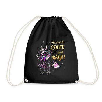 Coffee And Magic Wicca Goth Witch - Drawstring Bag - black - Front