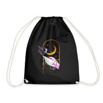 Esoterische Hand Magie Okkult Goth Wicca - Turnbeutel - Schwarz - Vorne