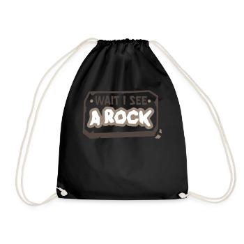 Waiting I See A Rock Geology Profession Geologist - Drawstring Bag - black - Front