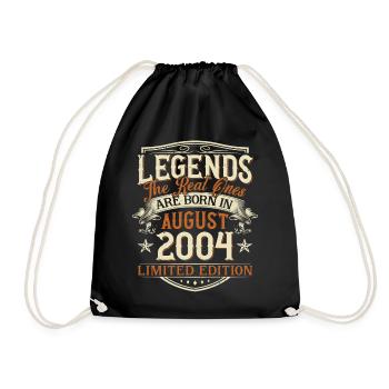 August 2004 Born Legends Birthday - Drawstring Bag - black - Front