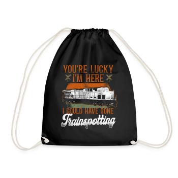 Freight Diesel Train Driver - Drawstring Bag - black - Front