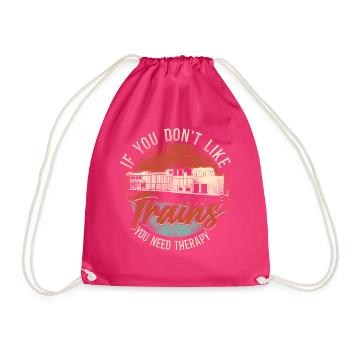 Freight Diesel Train Driver - Drawstring Bag - fuchsia - Front