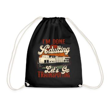 Freight Diesel Train Driver - Drawstring Bag - black - Front