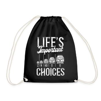 Freight Diesel Train Driver - Drawstring Bag - black - Front